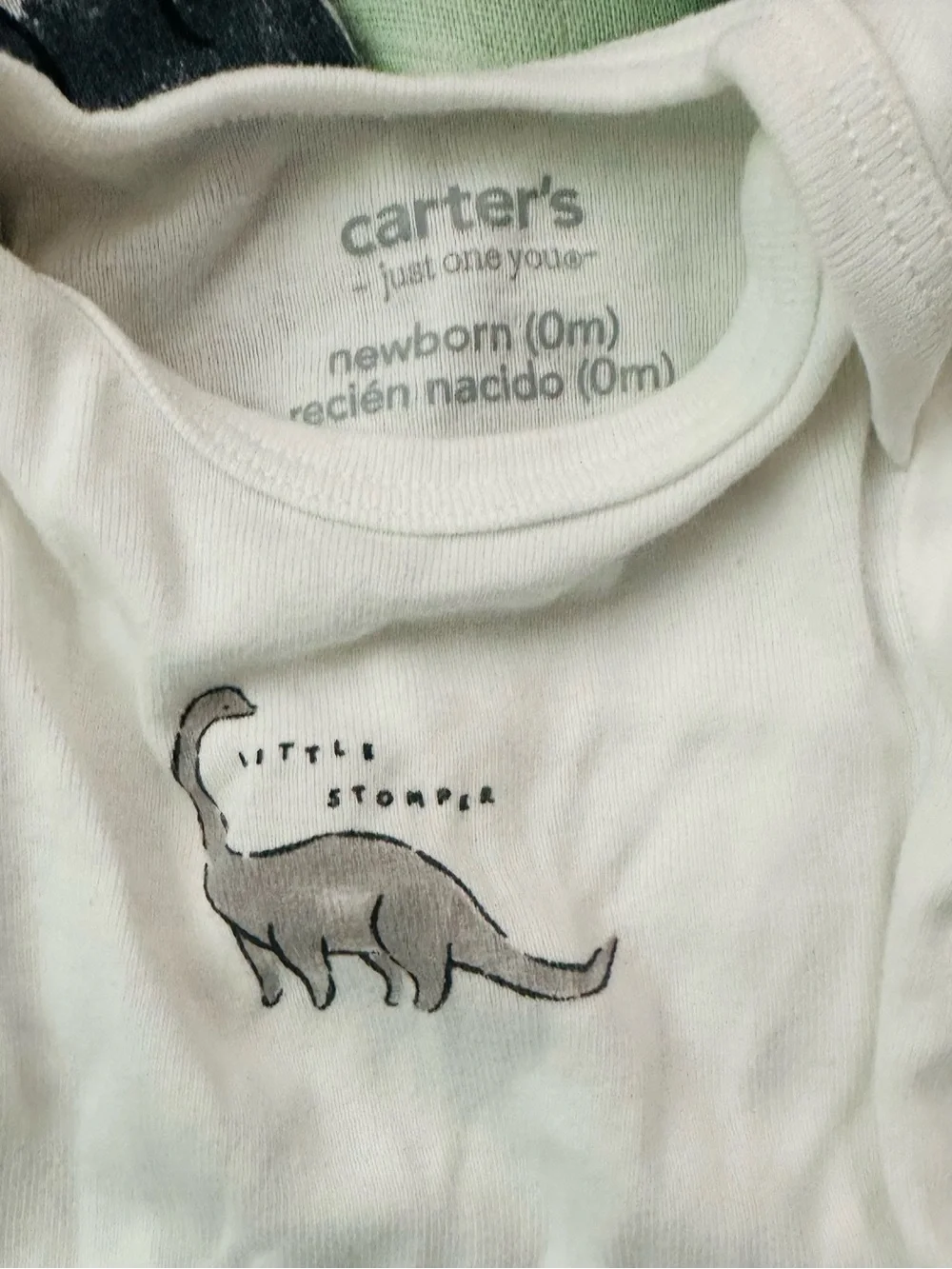 Carter's 3 piece set with Gray Dinosaur Graphic & slippers